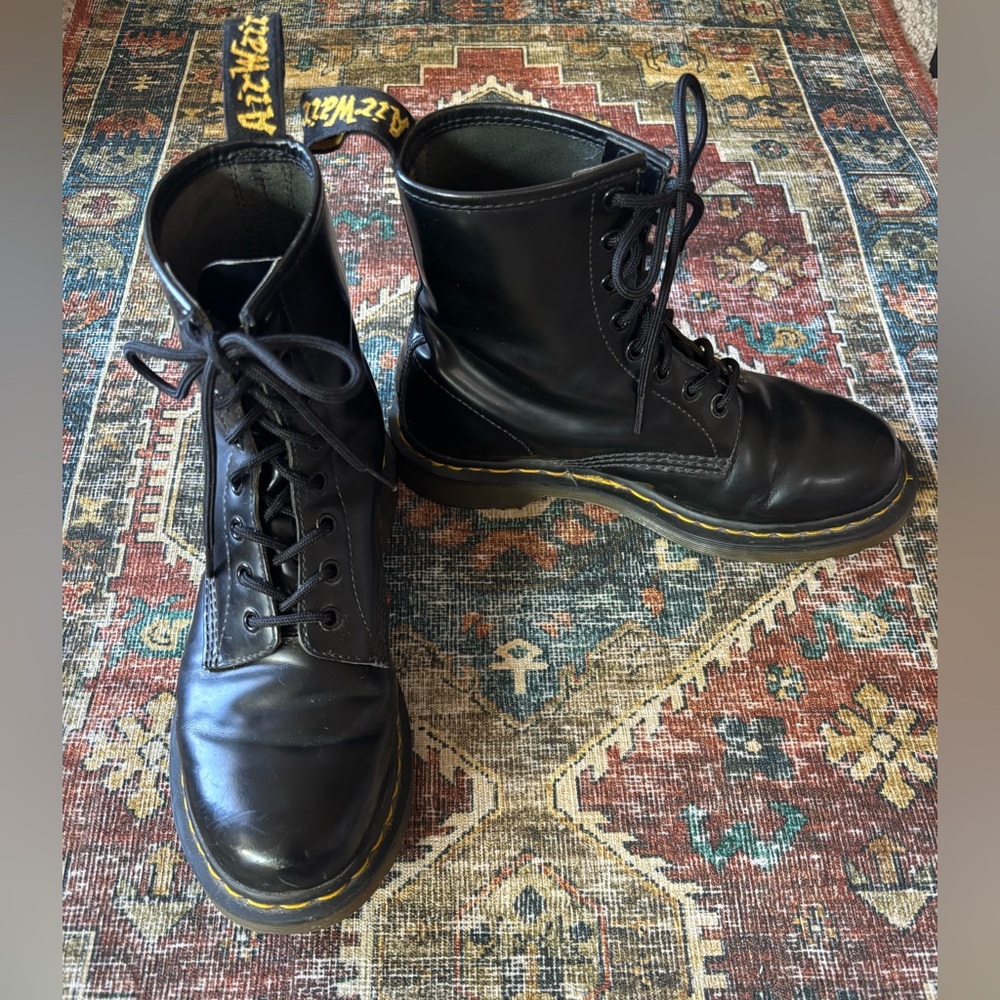 Dr. Martens 1470 Smooth Leather Black Lace Up Boots